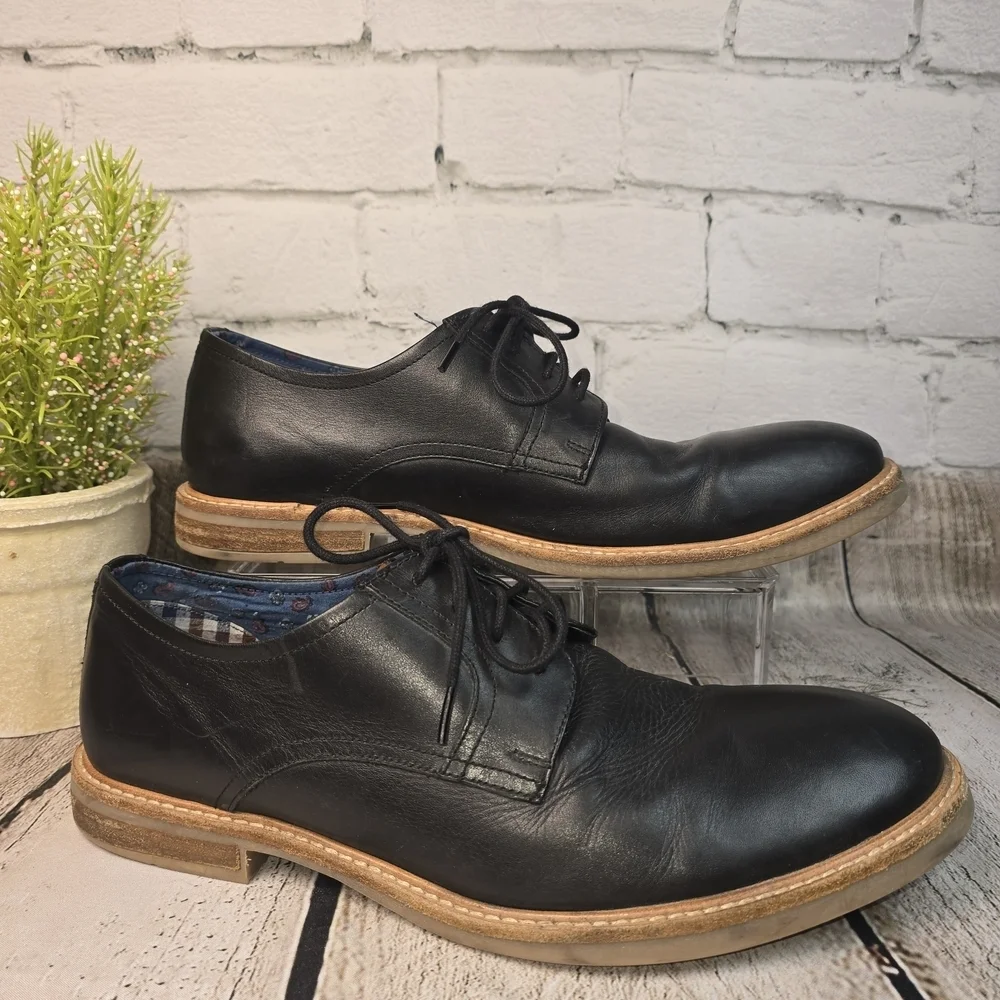 BEN SHERMAN DERBY OXFORDS BLACK LACE UP MENS DRESS CASUAL SHOE SIZE 10